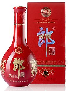 郎酒 53°十年陈红花郎单盒 500ml