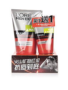 LOREAL欧莱雅男士火山岩清痘洁面100ml+50ml