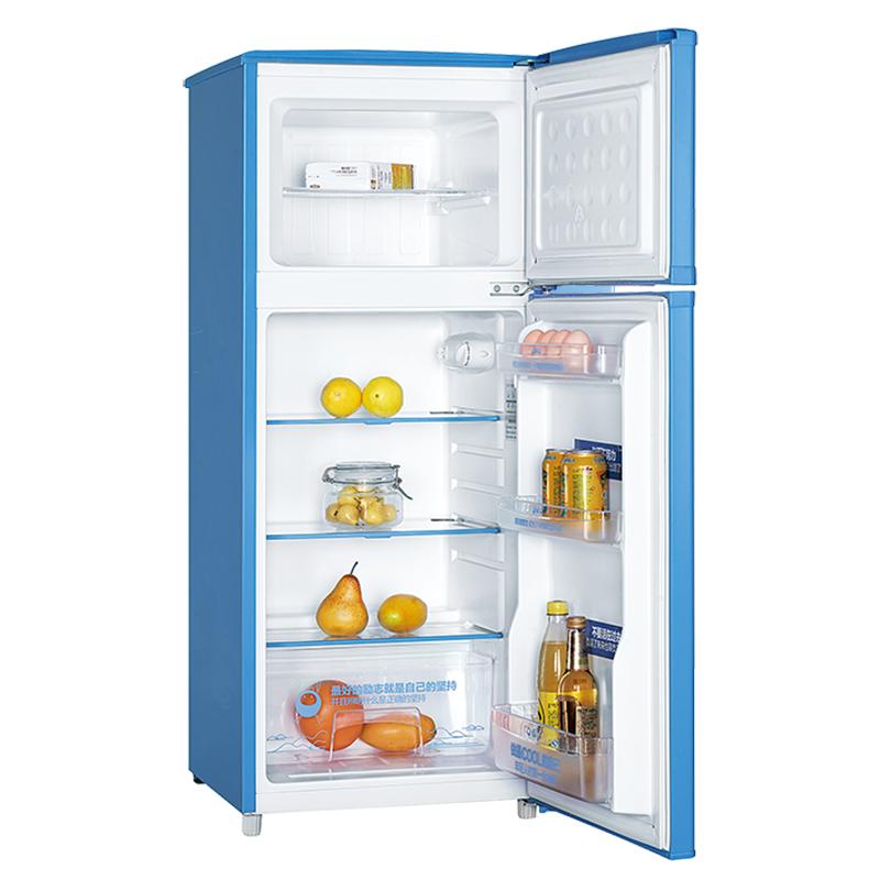 奥马 彩色双门家用小型电冰箱节能冷冻小冰箱