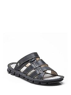 Propet波派男士黑色夏季新品透气休闲真皮凉拖鞋PM20006-09[黑色 38]