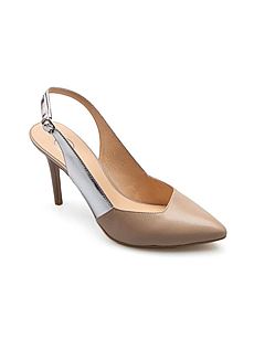 银泰武林店FED 欧美2015新款拼色羊皮性感细跟半凉鞋 一字带低帮凉鞋1911351[深米双色 35]