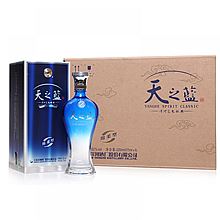 洋河 蓝色经典天之蓝52度 整箱装 375ml*6（内附三个礼品袋）