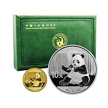 中国金币 2017年熊猫金银币纪念币套装 [1克金币+30克银币]