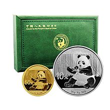 中国金币 2017年熊猫金银币纪念币套装 [3克金币+30克银币]