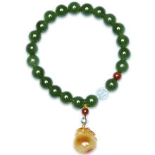 醍醐 8mm碧玉蜜蜡钱袋手串