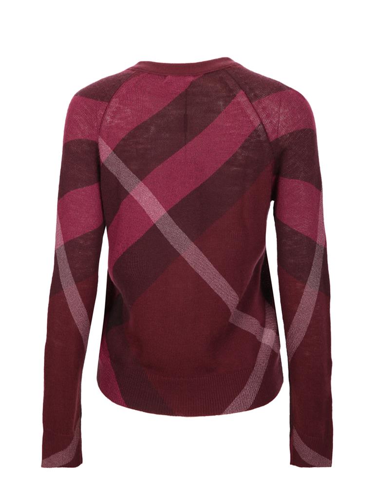 burberry brit巴宝莉 紫红色混合材质时尚拼色设计女士开衫[紫红色 m]