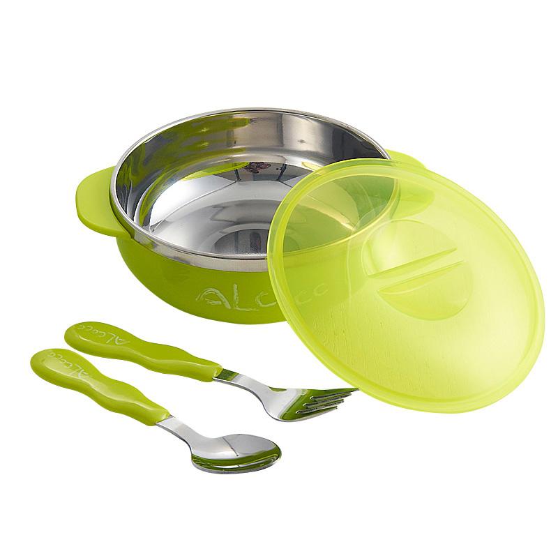 alcoco 爱伦可可 儿童不锈钢餐具两件套 1132 al1132[绿色]