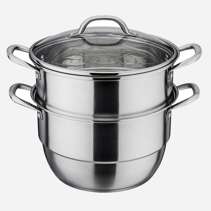 德世朗(deslon) 不锈钢蒸锅三层加厚复底两层带蒸格28cmdfs-z036a